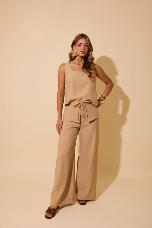CALÇA FABI / CALÇA RETA COM SOBREPOSIÇÃO